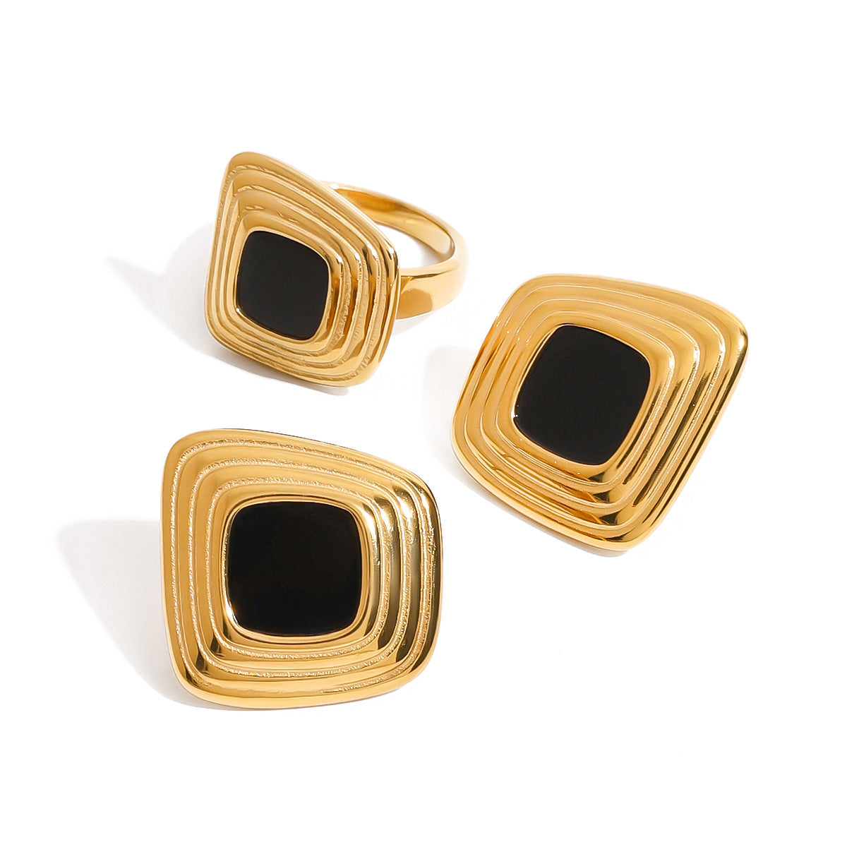 Square Inlay Statement Earrings — design overview 05