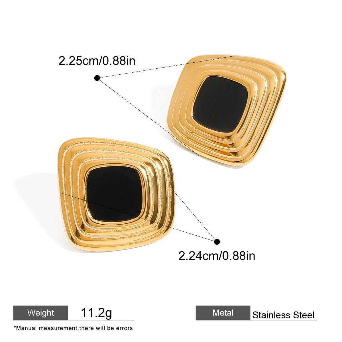 Square Inlay Statement Earrings — dimensions and size reference 06
