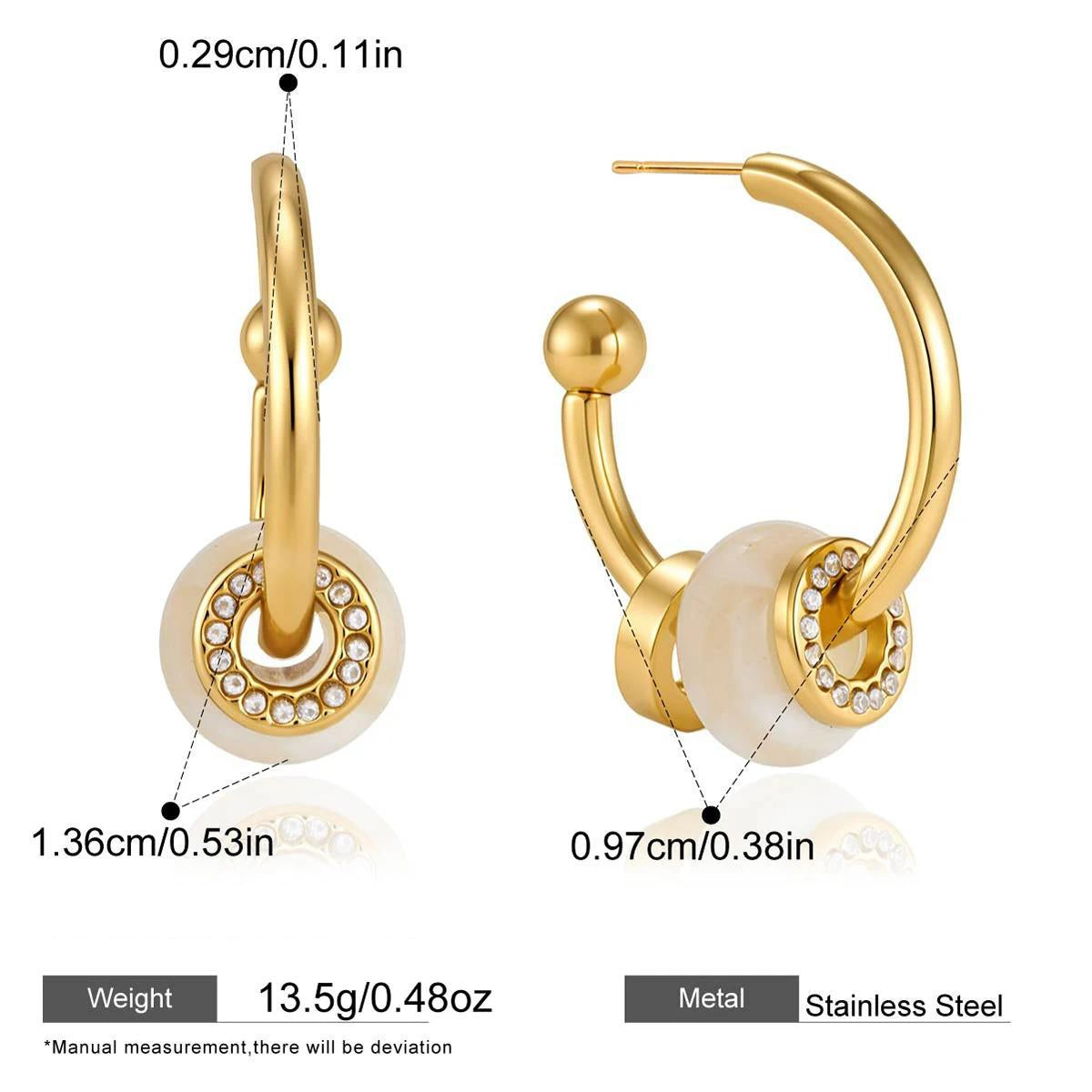Geometric Hoop Earrings — dimensions and size reference 07