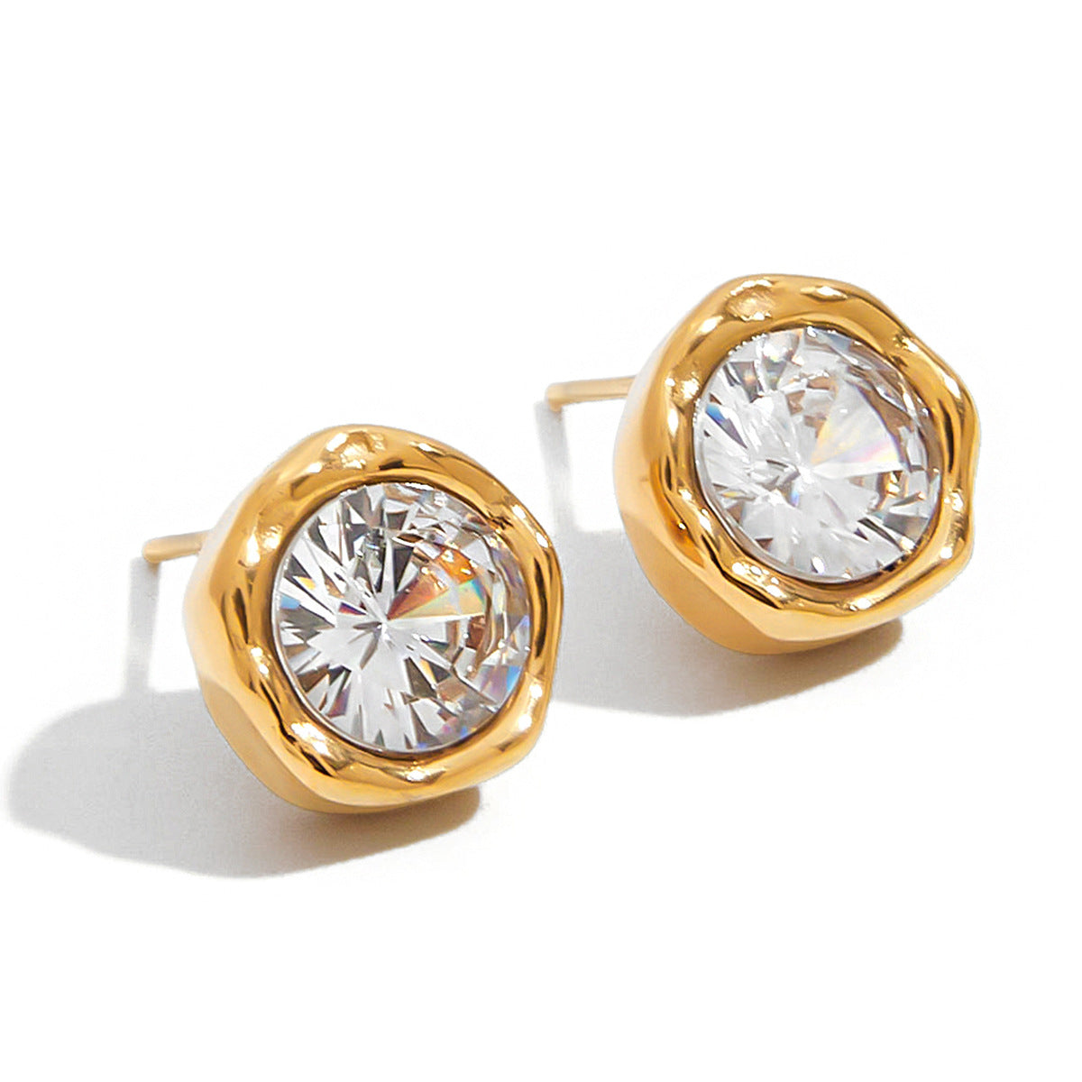 Round Stud Earrings — product view 01