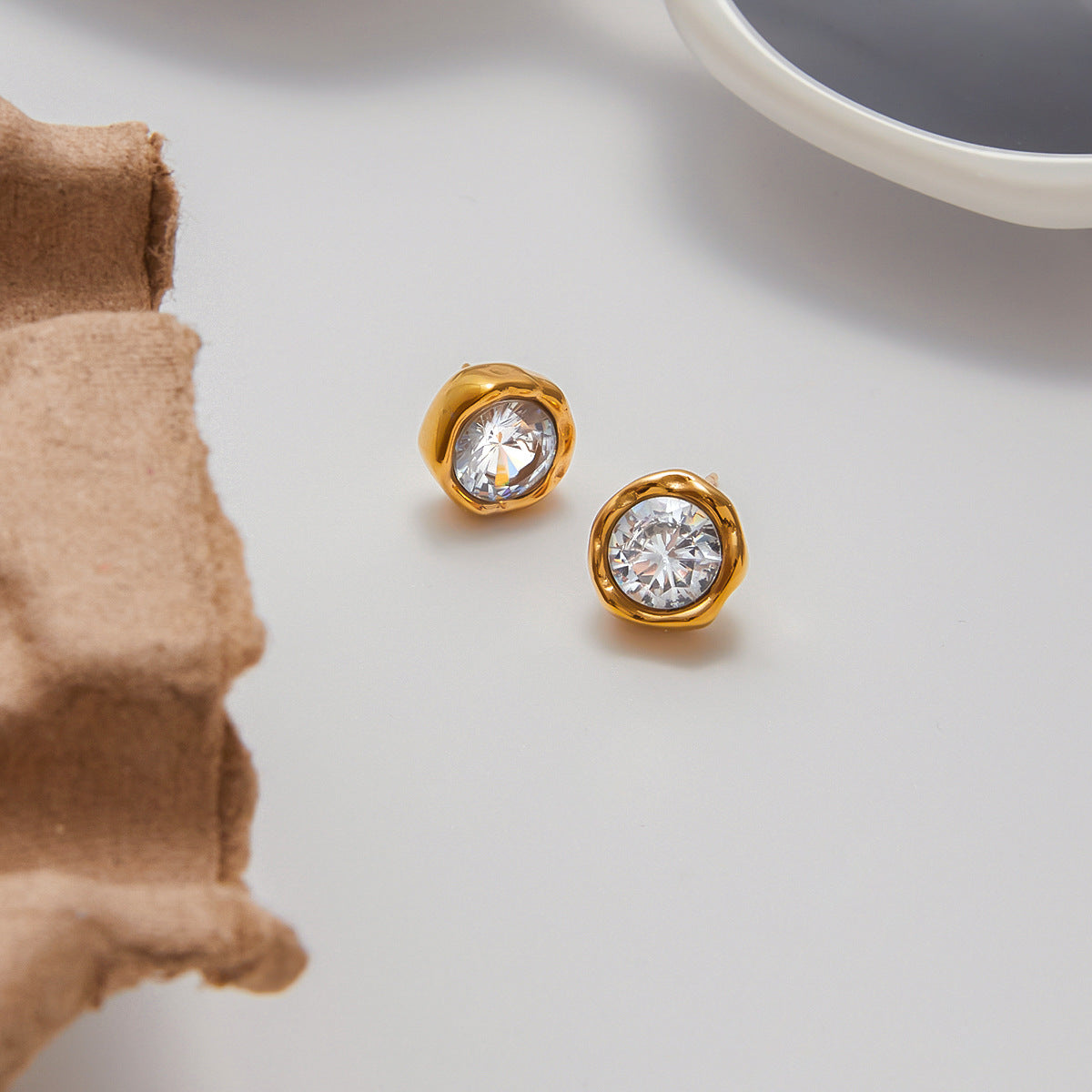 Round Stud Earrings — styled view 03