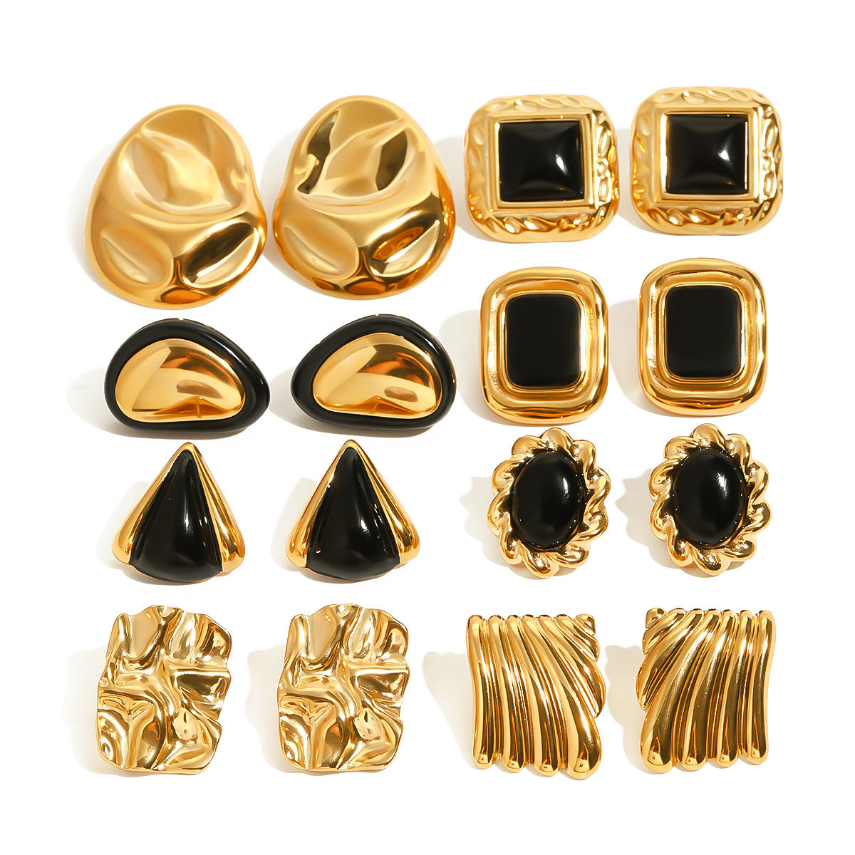 Geometric Inlay Statement Earrings — design overview 05