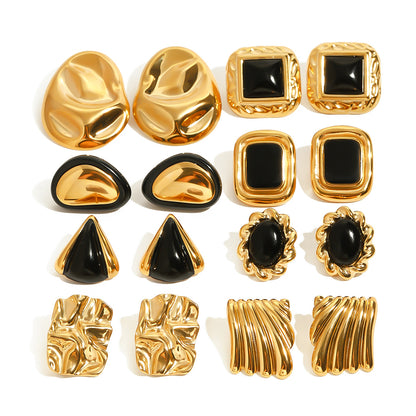 Geometric Inlay Statement Earrings — design overview 05