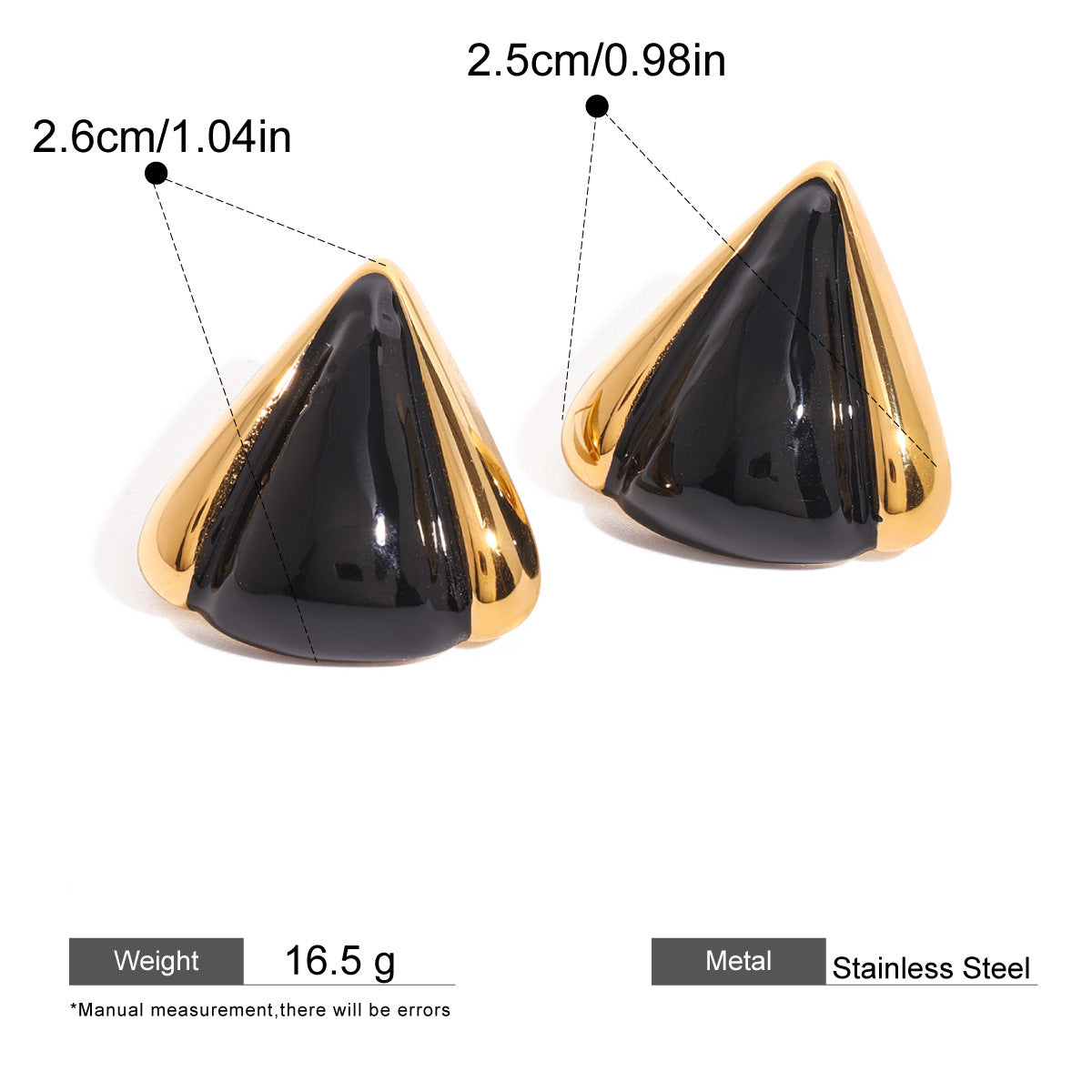 Geometric Inlay Statement Earrings — dimensions and size reference 07