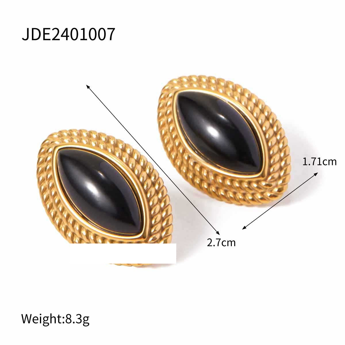 Geometric Inlay Statement Earrings — dimensions and size reference 08