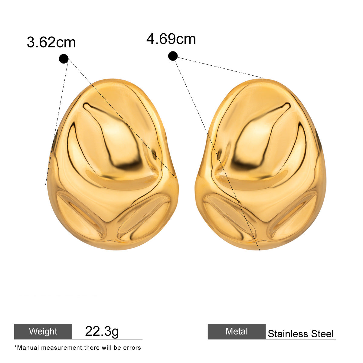 Geometric Inlay Statement Earrings — dimensions and size reference 10