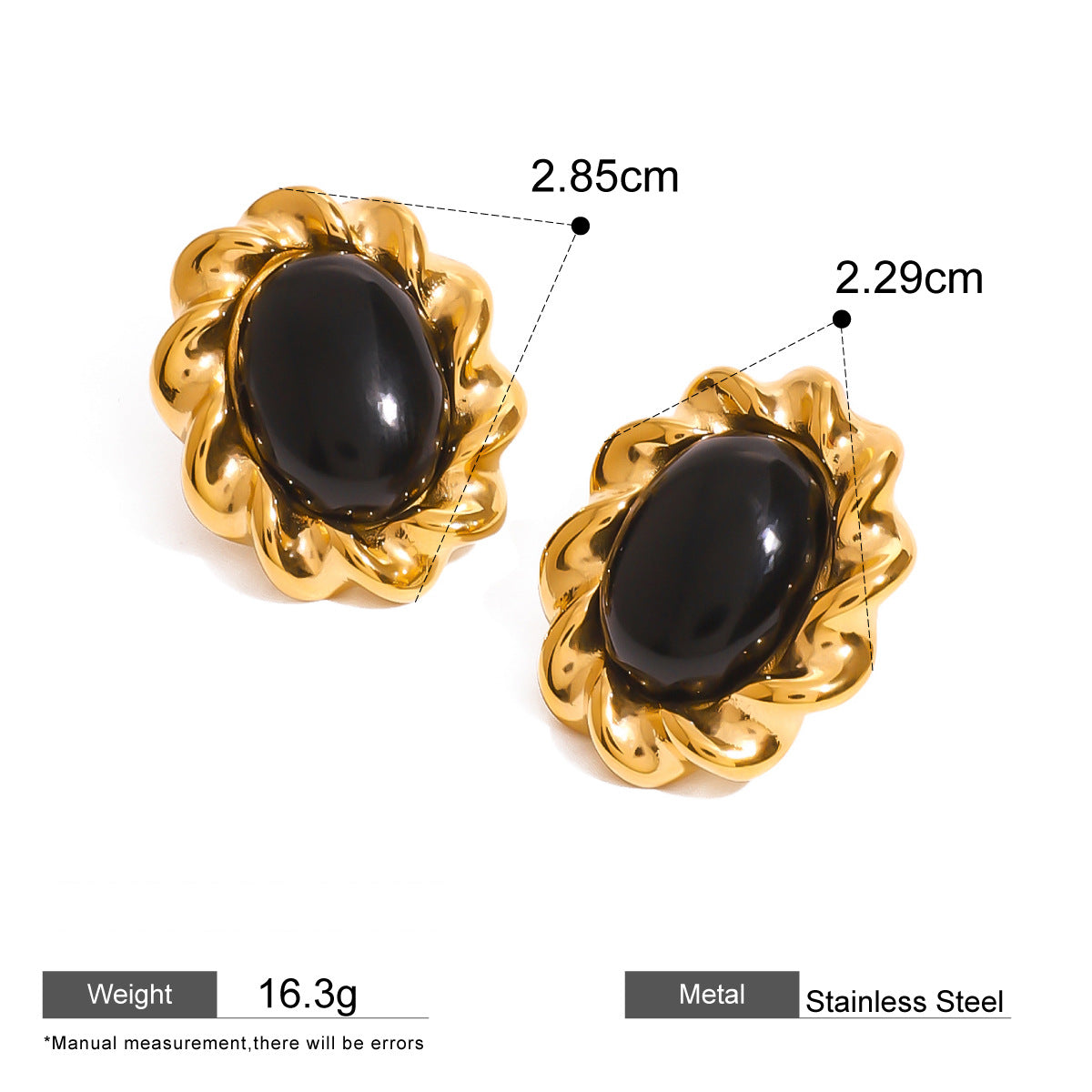 Geometric Inlay Statement Earrings — dimensions and size reference 11
