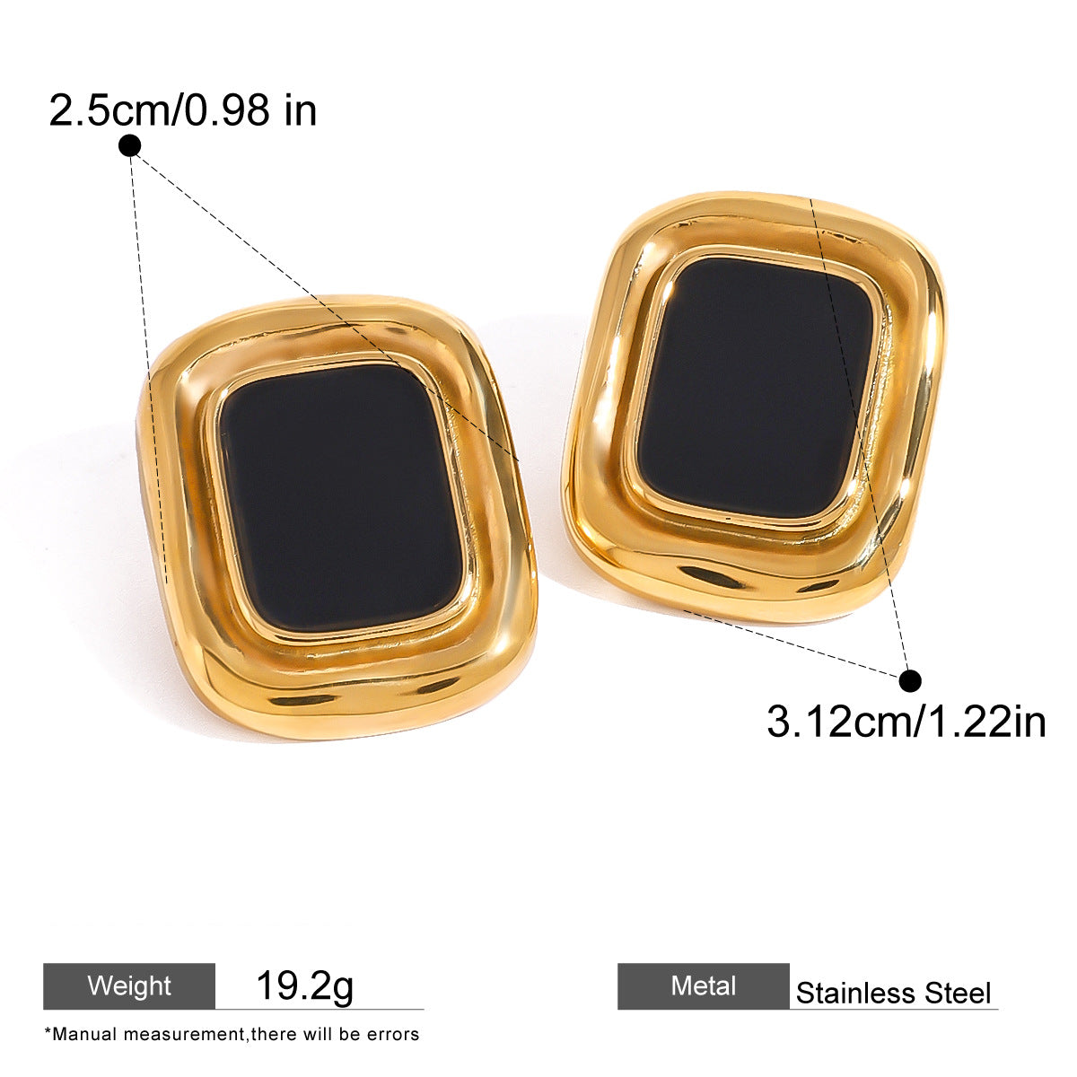 Geometric Inlay Statement Earrings — dimensions and size reference 12