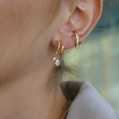 Layered Zircon Hoop Earrings — flat lay 02