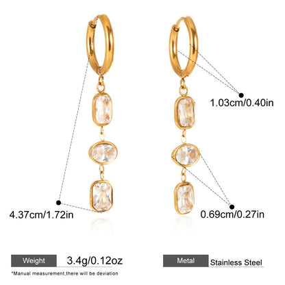 Rectangular Stone Drop Earrings — dimensions and size reference 07