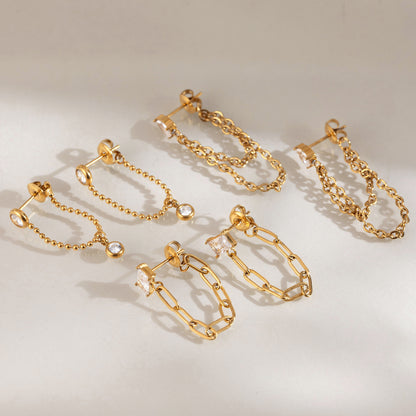 Detachable Chain Drop Earrings — styled view 04
