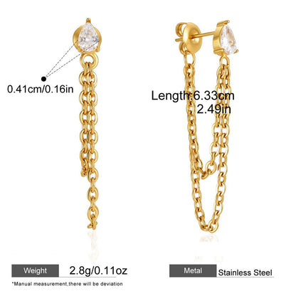 Detachable Chain Drop Earrings — dimensions and size reference 07