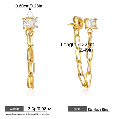Detachable Chain Drop Earrings — dimensions and size reference 08