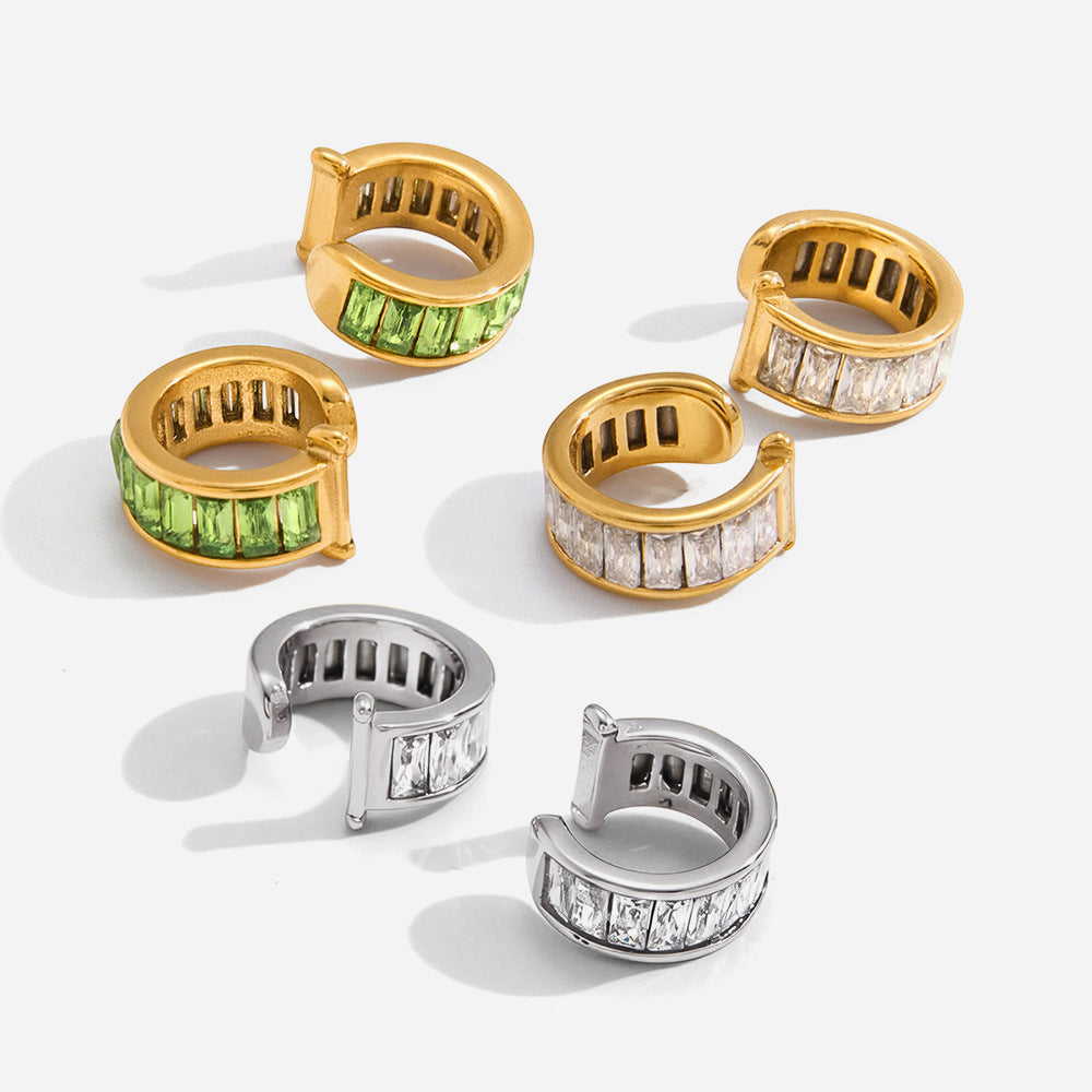 Baguette Zircon Ear Cuffs — styled view 01