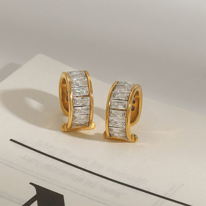 Baguette Zircon Ear Cuffs — styled view 03