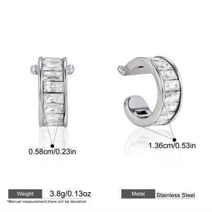 Baguette Zircon Ear Cuffs — dimensions and size reference 07