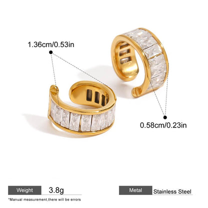 Baguette Zircon Ear Cuffs — dimensions and size reference 08