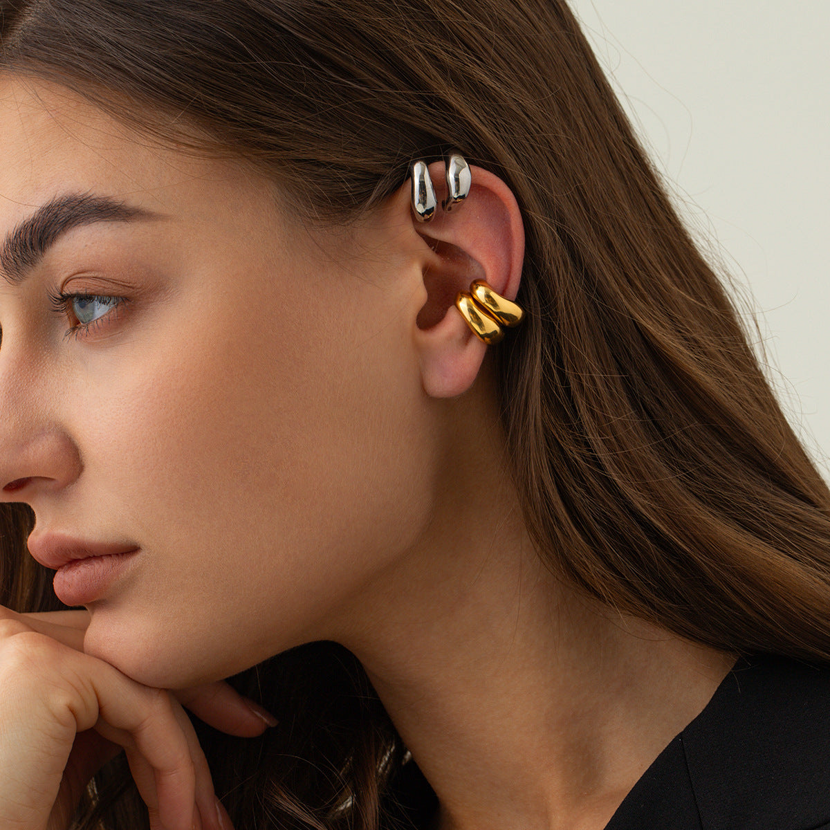 Curved Statement Ear Cuffs — styled view 02