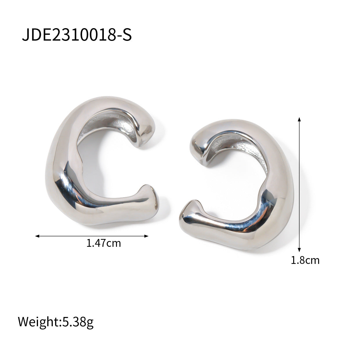 Curved Statement Ear Cuffs — dimensions and size reference 06