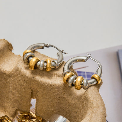 Stacked Ring Hoop Earrings — styled view 03