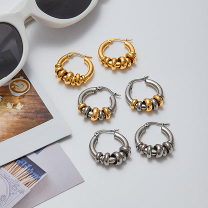 Stacked Ring Hoop Earrings — styled view 04