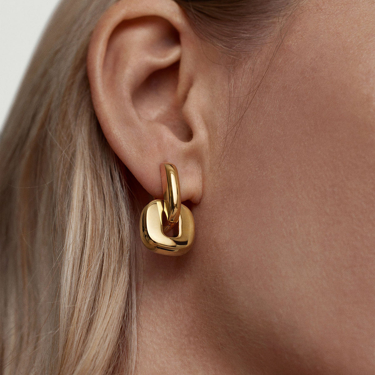 Interlocking Oval Hoop Earrings — flat lay 02