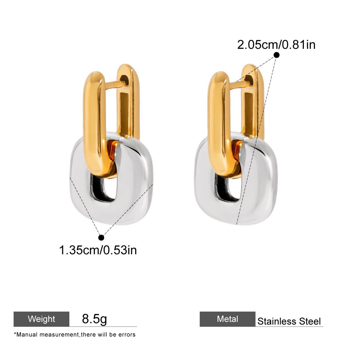 Interlocking Oval Hoop Earrings — dimensions and size reference 06