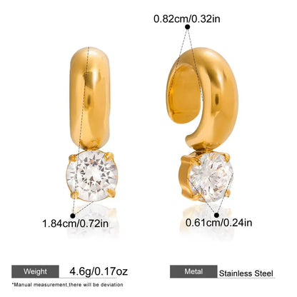 Two-Tone Round Zircon Ear Cuffs — styled view 02