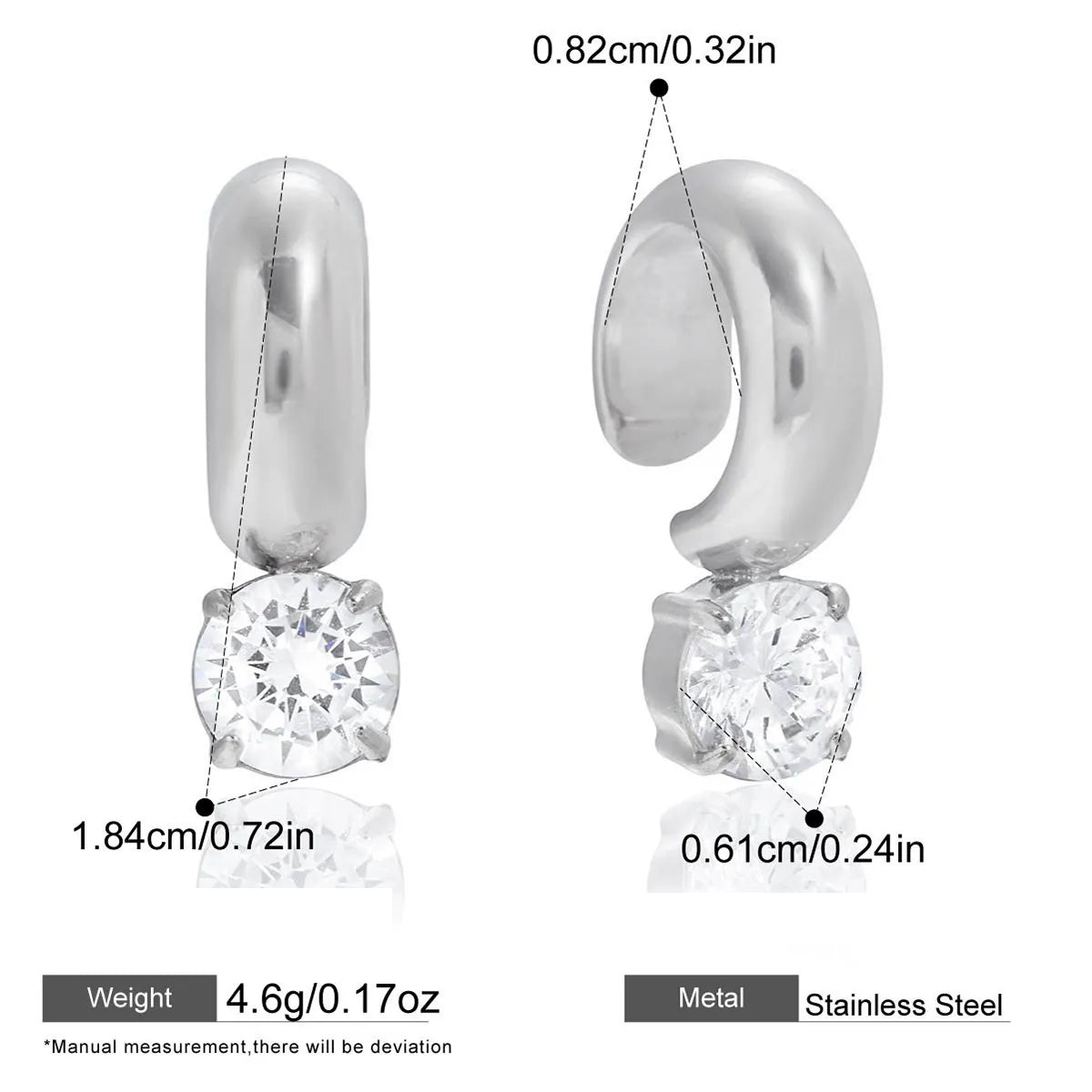 Two-Tone Round Zircon Ear Cuffs — styled view 03