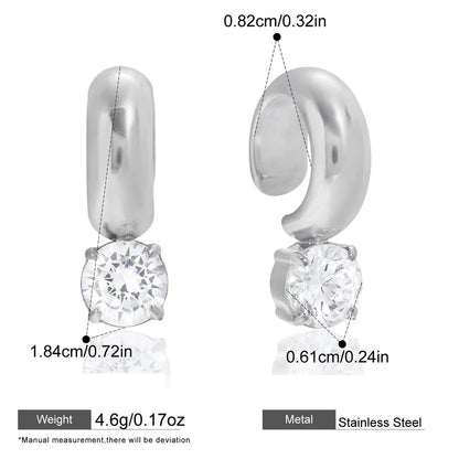 Two-Tone Round Zircon Ear Cuffs — styled view 03