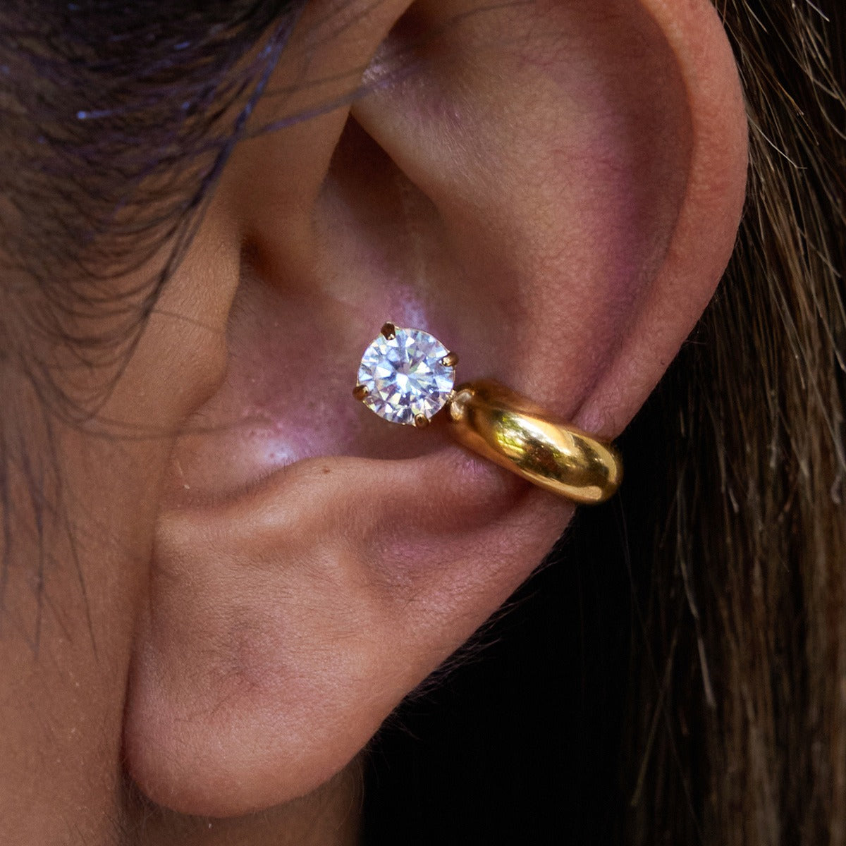 Two-Tone Round Zircon Ear Cuffs — dimensions and size reference 06