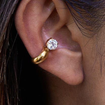 Two-Tone Round Zircon Ear Cuffs — dimensions and size reference 07