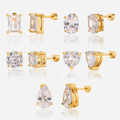 Assorted Zircon Stud Earrings — product view 01