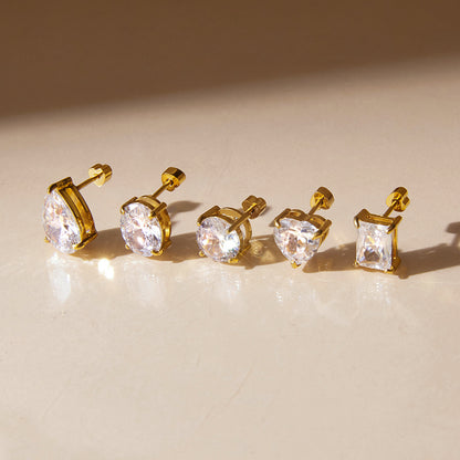 Assorted Zircon Stud Earrings — flat lay 02