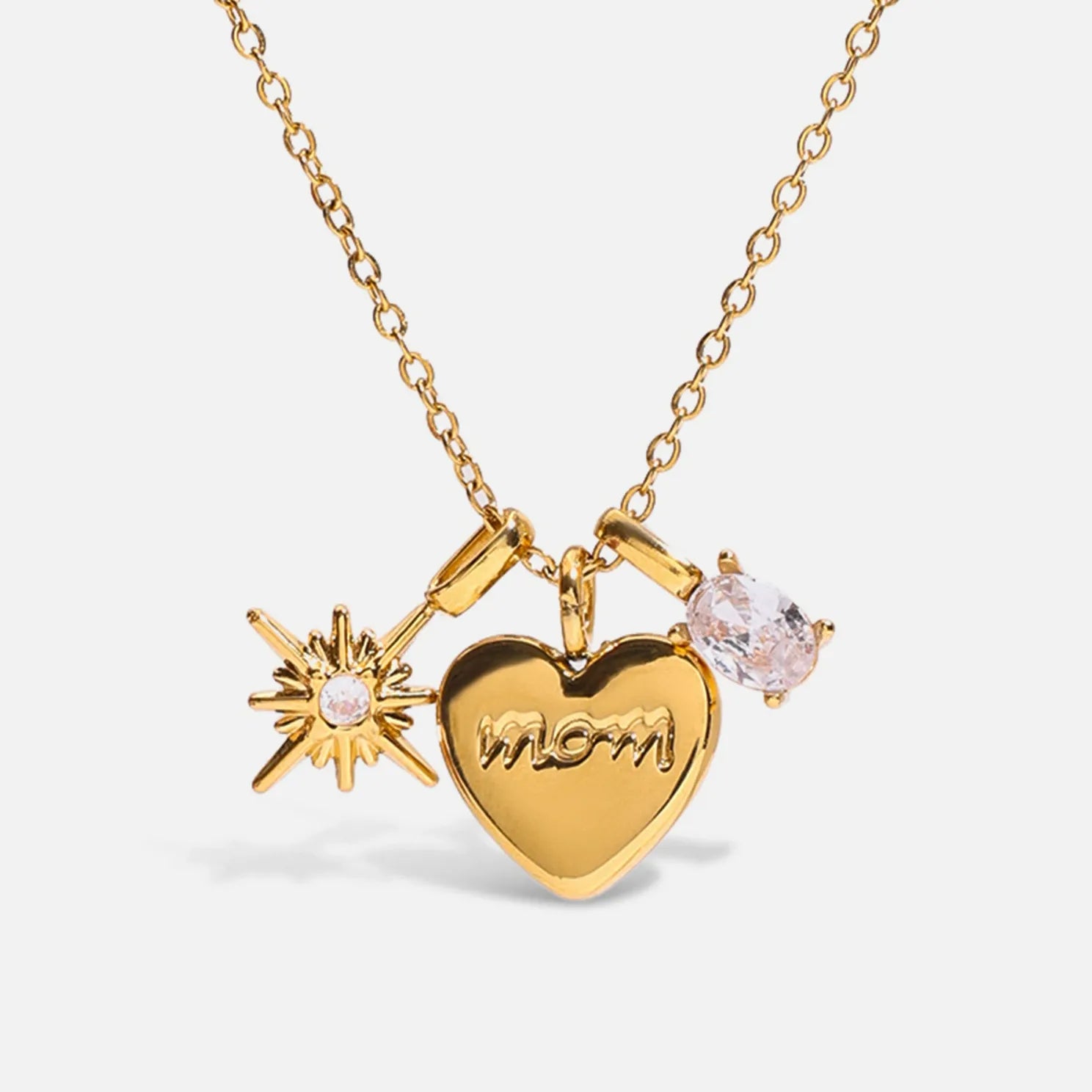 Mom Heart Sun Charm Necklace — product view 01