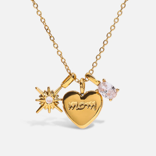 Mom Heart Sun Charm Necklace — product view 01