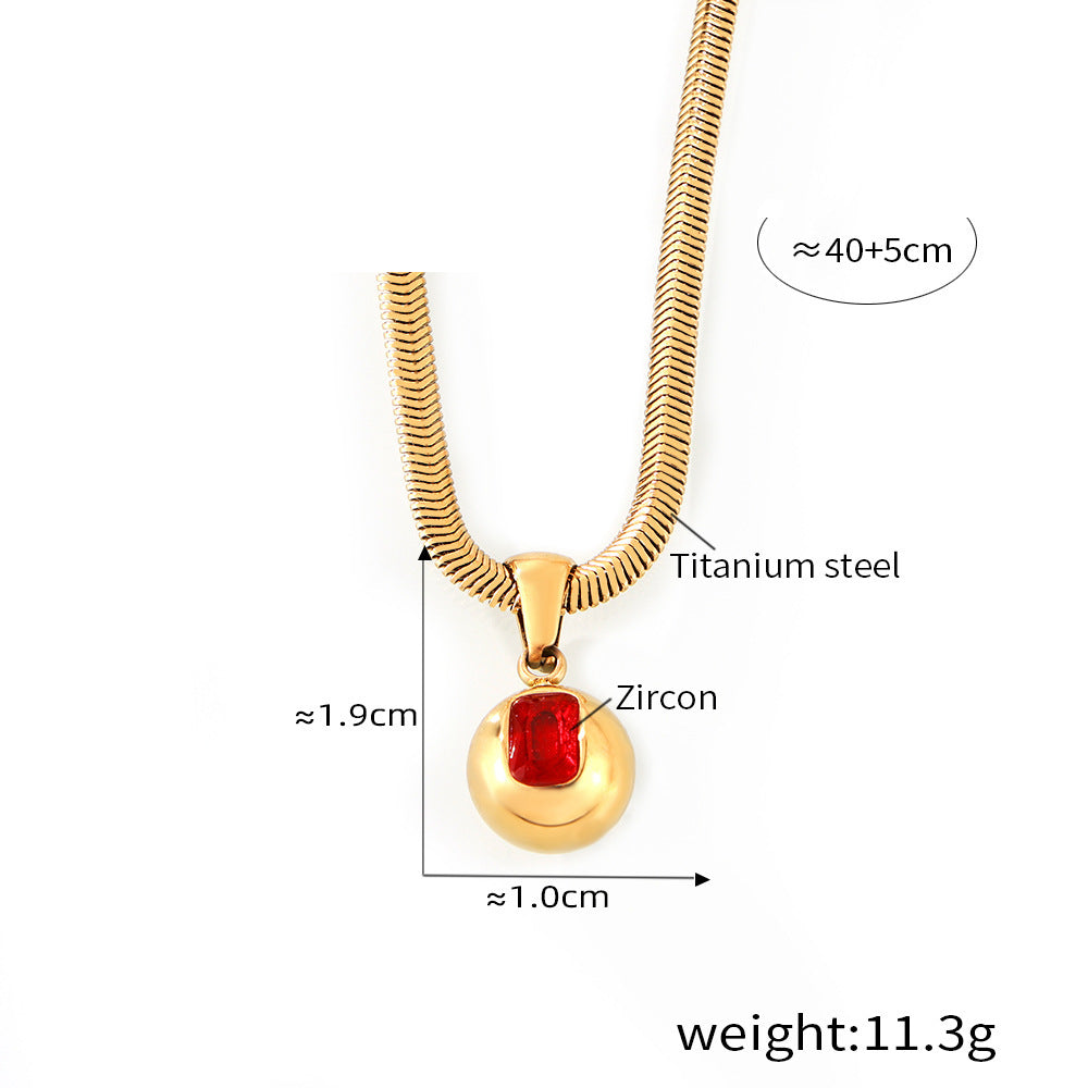 Round Zircon Pendant Necklace — dimensions and size reference 06