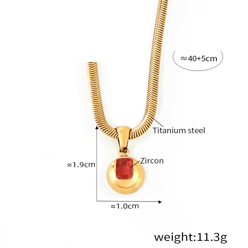 Round Zircon Pendant Necklace — dimensions and size reference 07