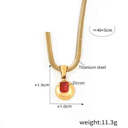 Round Zircon Pendant Necklace — dimensions and size reference 07