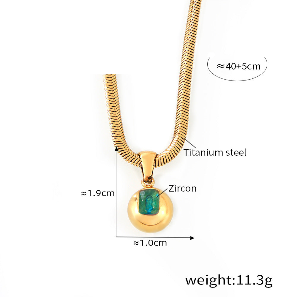 Round Zircon Pendant Necklace — dimensions and size reference 08