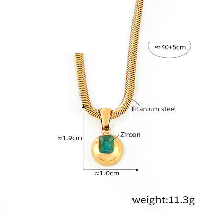 Round Zircon Pendant Necklace — dimensions and size reference 08