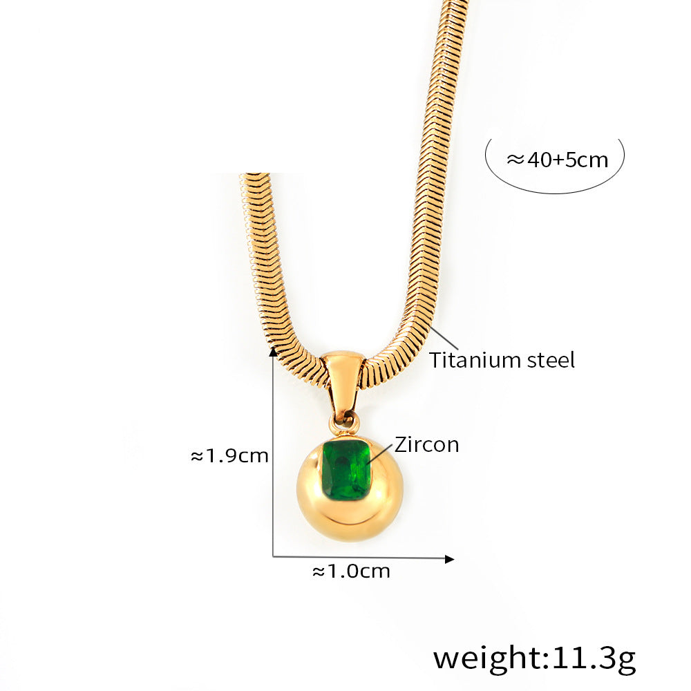 Round Zircon Pendant Necklace — dimensions and size reference 11