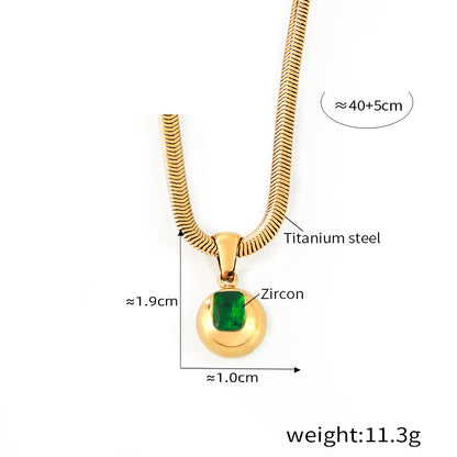 Round Zircon Pendant Necklace — dimensions and size reference 11