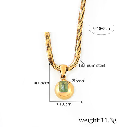 Round Zircon Pendant Necklace — dimensions and size reference 12