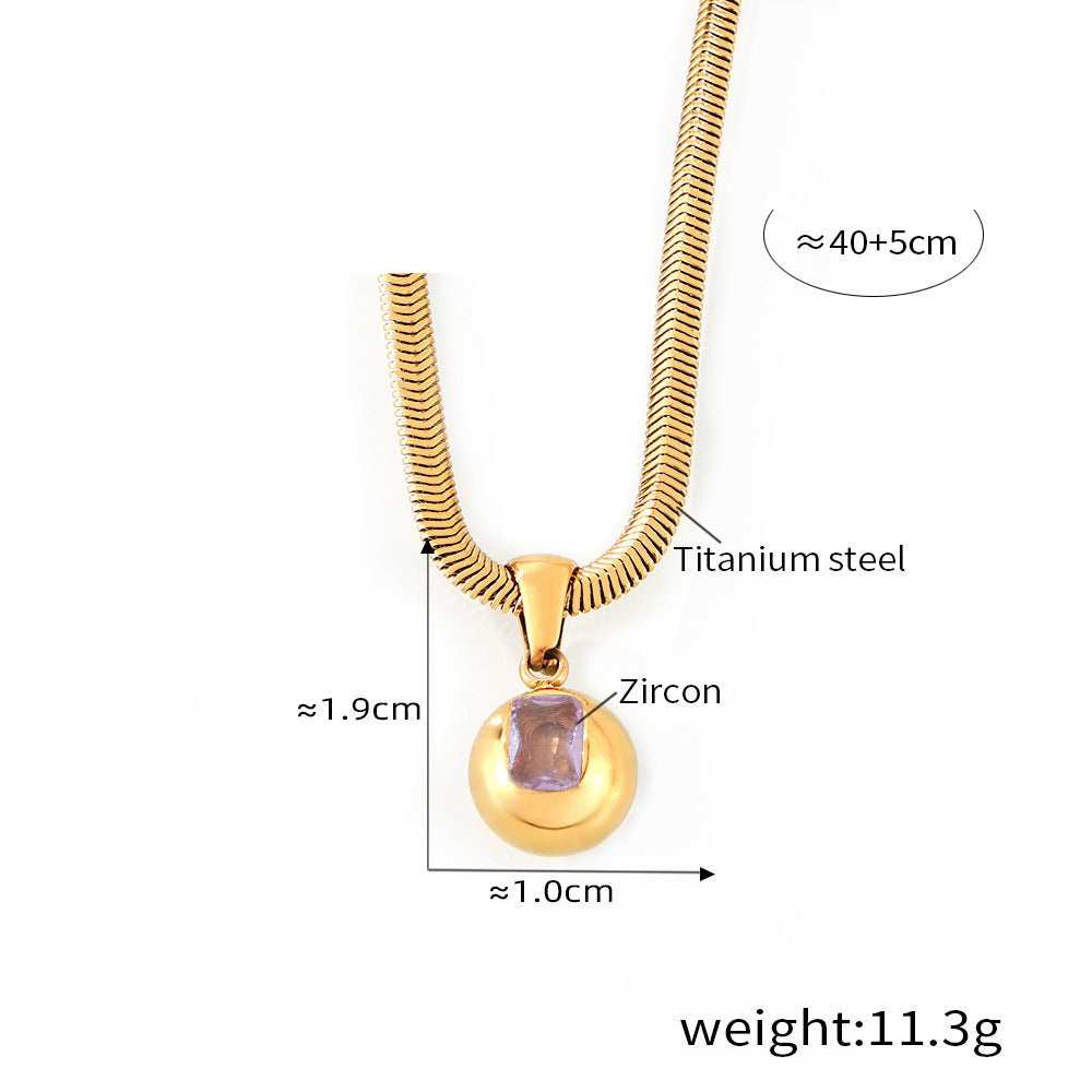 Round Zircon Pendant Necklace — dimensions and size reference 13