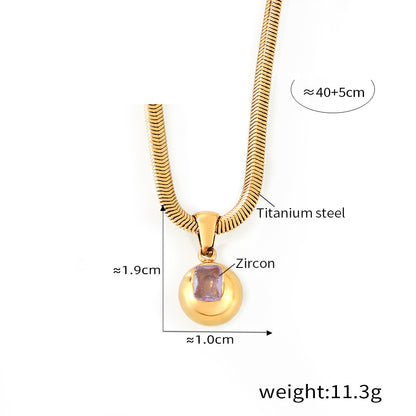 Round Zircon Pendant Necklace — dimensions and size reference 13