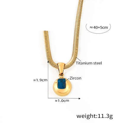Round Zircon Pendant Necklace — dimensions and size reference 15