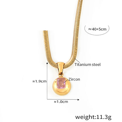 Round Zircon Pendant Necklace — dimensions and size reference 16