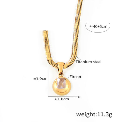 Round Zircon Pendant Necklace — dimensions and size reference 17