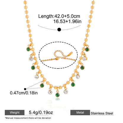 Green Stone Layered Necklaces — dimensions and size reference 07